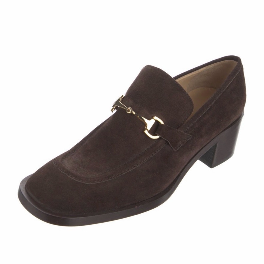 Gucci Horsebit Brown Suede Loafers